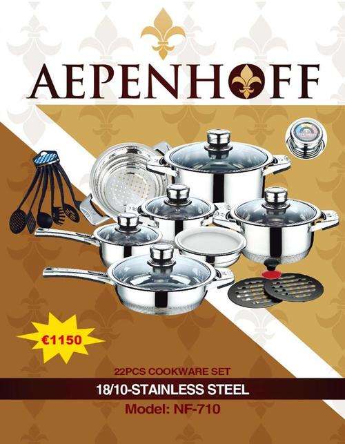 AepenHoff 22-Piece Cookware Set (Market Price R16 000)