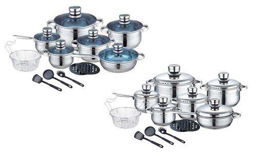 NewRoyalty Line (Switzerland) 18pcs Cookware Set -  Glass Lid/Steel Lid + Free Gift