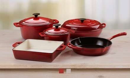 Nouvelle Cast Iron Eight-Piece Pot Set