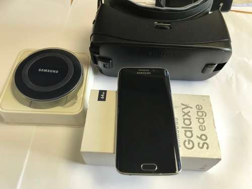 Samsung Galaxy S6 Edge - Black - 64GB + Wireless Charger + Samsung Gear VR