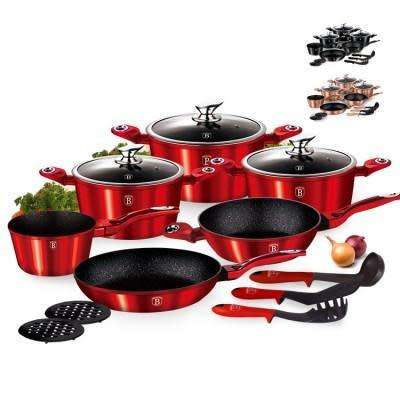 Berlinger Haus 15-Piece Matellic Line Cookware Set - Burgundy
