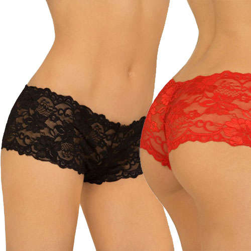 White lacy boyshorts (Size XL)