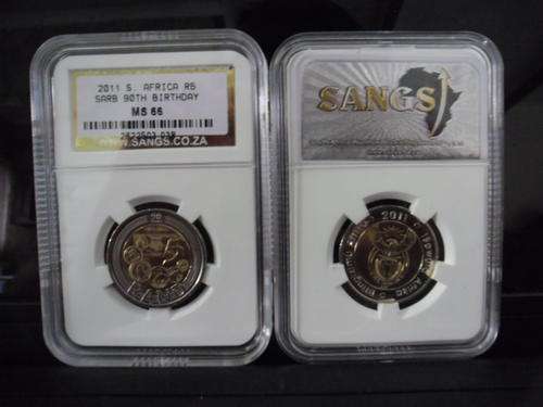 ***  4 x 2011 SARB 90th Birthday - SANGS MS 66 -GRADED R5***