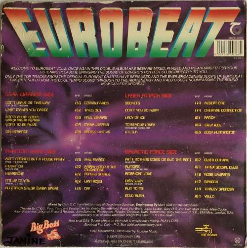 Eurobeat Volume 2 (2xVinyl LP)