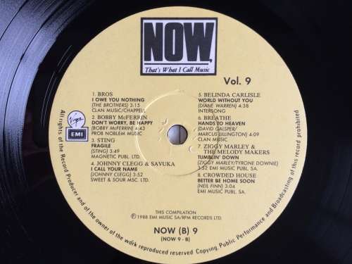 NOW That`s What I Call Music 9 (Vinyl LP) (Cover VG, LP VG to VG+)