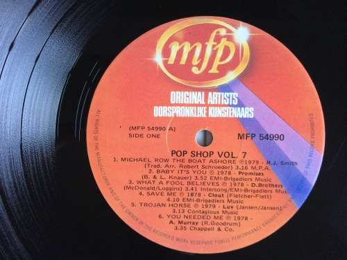 Pop Shop Vol 7 (Vinyl LP) (Cover VG+, LP VG+ to Excellent)