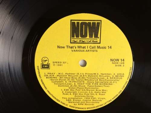 NOW That`s What I Call Music! 14 (Vinyl LP) (Cover VG+, LP VG+)