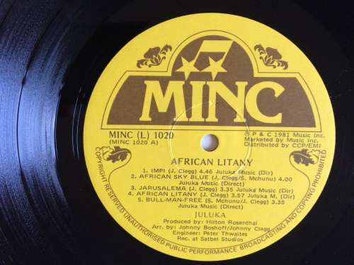 Juluka - African Litany (Vinyl LP) (Cover VG+, LP VG+)