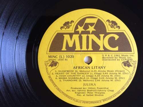 Juluka - African Litany (Vinyl LP) (Cover VG+, LP VG+)