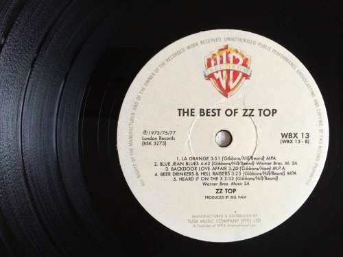 ZZ Top - The Best Of (Vinyl LP) (Cover and LP VG to VG+)