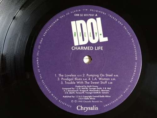 Billy Idol - Charmed Life (Vinyl LP) (Cover VG+, LP VG+) Inner Lyrics Sheet