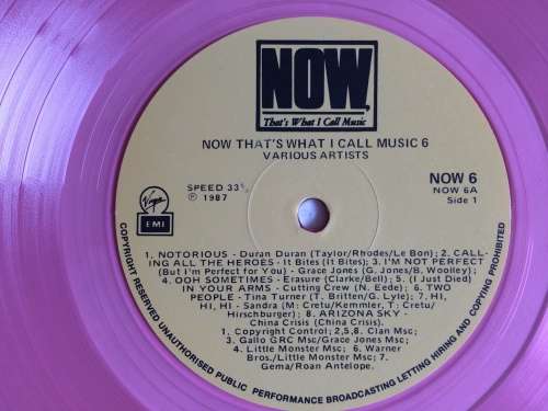 NOW That`s What I Call Music 6 (Pink Vinyl LP) (Cover VG+, LP EX)