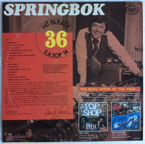 Springbok Hit Parade 36 (Vinyl LP) (Cover VG, LP VG+)