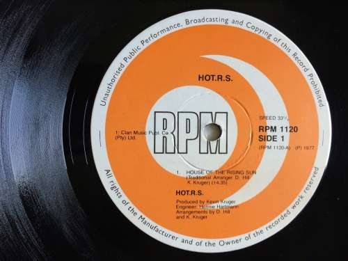 HOT R.S. - The House Of The Rising Sun (Vinyl LP) (Cover VG+, LP VG+) [RARE]