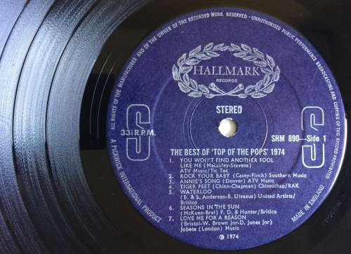 The Top Of The Poppers - The Best Of Top Of The Pops 1974  (Vinyl LP) (Cover VG, LP VG)