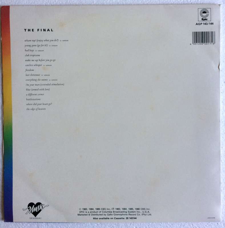 Wham! - The Final (2 x Vinyl, LP, Compilation) (Cover & LP VG+)