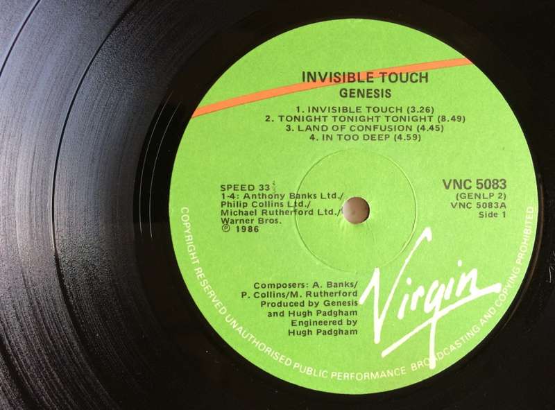Genesis - Invisible Touch (Vinyl LP) (Cover VG+, LP VG+)