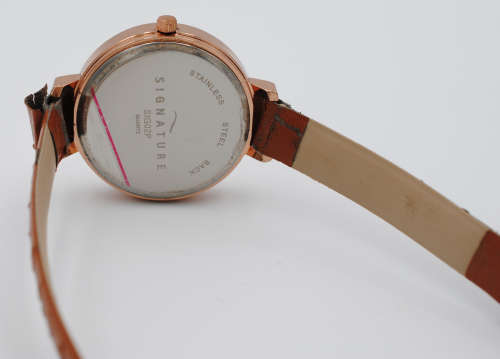 Signature Rose Gold Tone and Diamante Ladies Quartz Watch