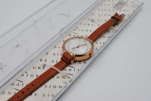 Signature Rose Gold Tone and Diamante Ladies Quartz Watch