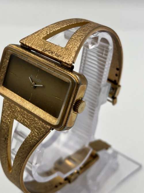 Nivada Gold Tone Mechanical Ladies Bracelet Watch