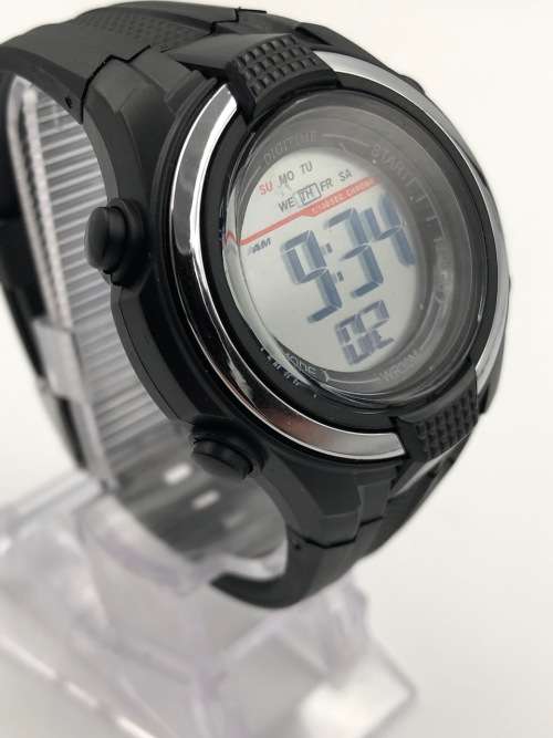 Mid-Size Digitime Black Digital Water Resistant Watch