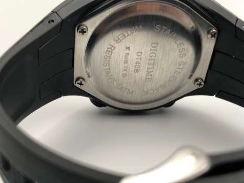 Mid-Size Digitime Black Digital Water Resistant Watch