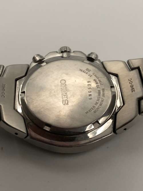 Vintage Seiko 7T92-0HE0 Stainless Steel Quartz Chronograph