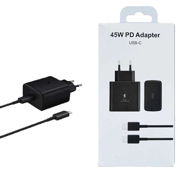 45W USB PD Generic Travel Adapter for Samsung with 5A USB-C to USB-C Charging Cable