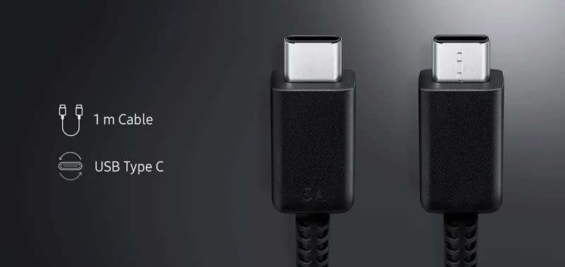 45W USB PD Generic Travel Adapter for Samsung with 5A USB-C to USB-C Charging Cable