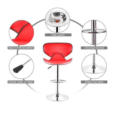 Lounge Chairs Bar Chair PU Leather Bar Stool Lift Height Adjusted Swivel - Red and White Only !!!!!!