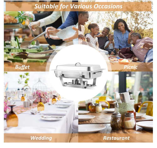 9L Stainless Steel Folding Buffet Food Warmer Dinner chafing dish - Single tray or Dual Tray