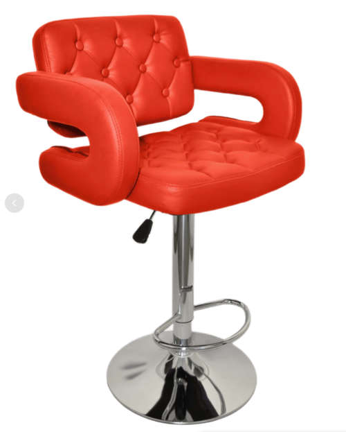Bar Stools with Chrome Base -  Black or Red