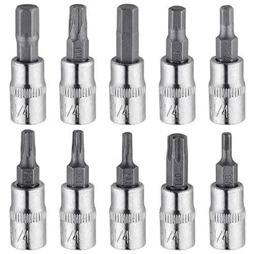 46 Pcs 1/4 Drive Socket Ratchet Wrench Set with Storage Case, Includes Metric Bit Socket Set and Ex