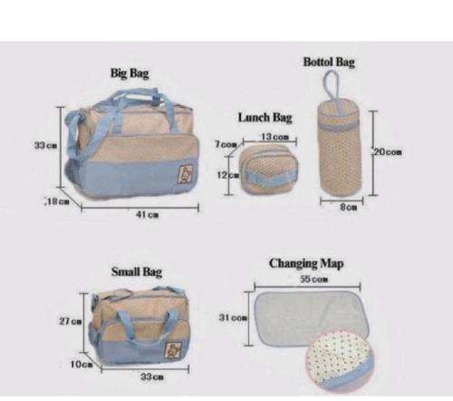 5-in-1 Set Multi Function Baby Diaper Nappy Bag Mummy Babies Bags Changing Set Handbag