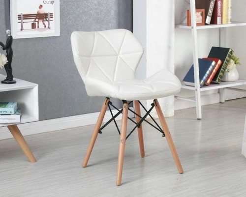 Faux Leather 1 (One) White Chair for Cafe, Office, Hotel, Home, Living Room, Dining (WHITE ONLY)