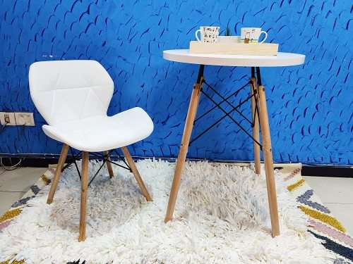 Faux Leather 1 (One) White Chair for Cafe, Office, Hotel, Home, Living Room, Dining (WHITE ONLY)