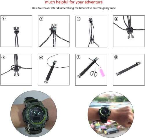 G6 Outdoor Survival Bracelet Watch - Black