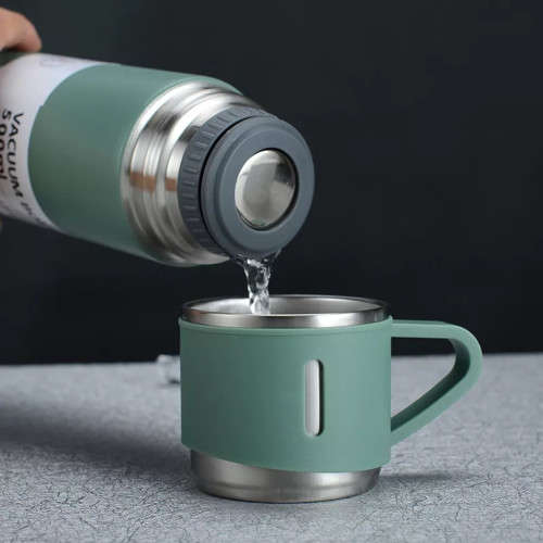 Double Wall Stainless Steel Vacuum Flask Set