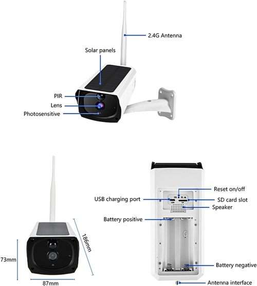 Home Security Protection WiFi Battery Solar Panel Power CCTV Surveillance Waterproof Two Way Audio