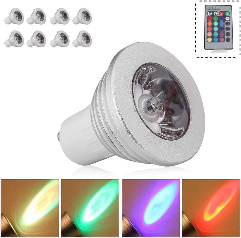 5W RGBW Remote Control GU10 LED Colour Changing Light Bulb