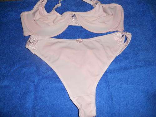 36B silky pink unpadded bra with wirw underneath