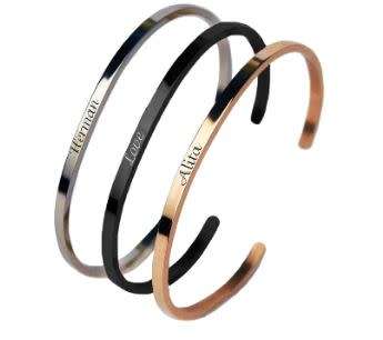 Rose Gold, Silver or Black bracelet - With own wording