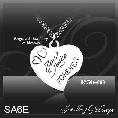 Necklace with forever pendant - Hand engraved with 2 names