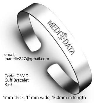 Medi Data Cuff Bracelet with engraving