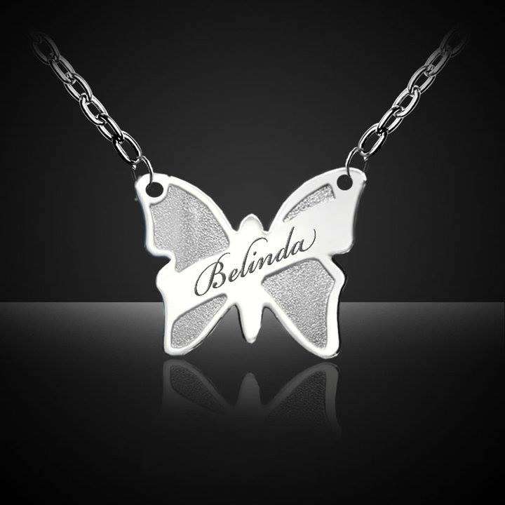 Butterfly necklace with FREE engraving