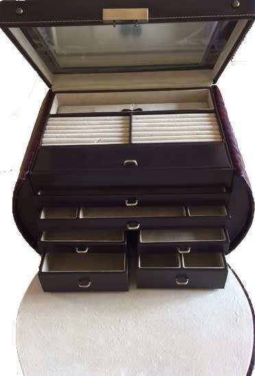 CaraMia Jewellery Box Brown Croco-Medium