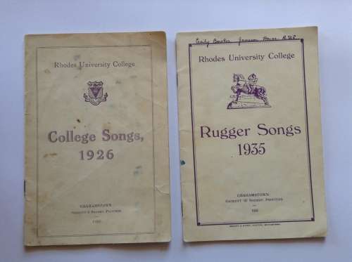 Rhodes University College Songs 1926 Rugger Songs 1935