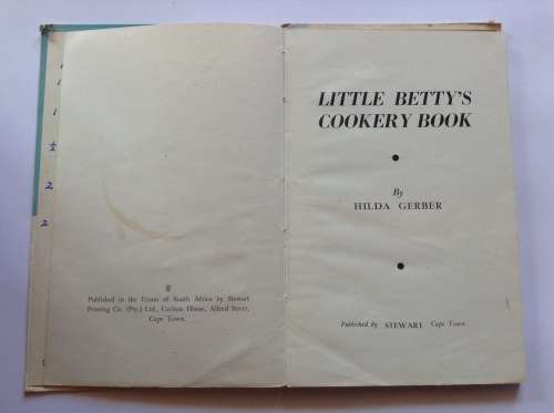 Little Betty`s Cookery Book by Hilda Gerber