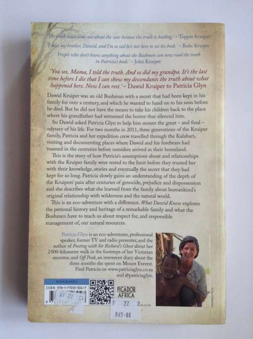 What Dawid knew: A Journey with the Kruipers by Patricia Glyn SIGNED
