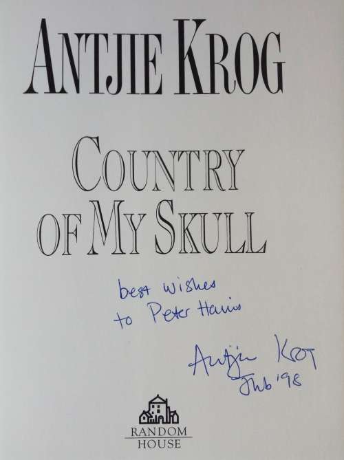 Country of My Skull by Antjie Krog SIGNED BY AUTHOR